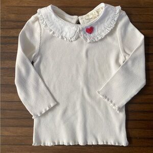 Upcycled ❤️ Shirt Size: 12M Chelsea and Violet ruffled collar